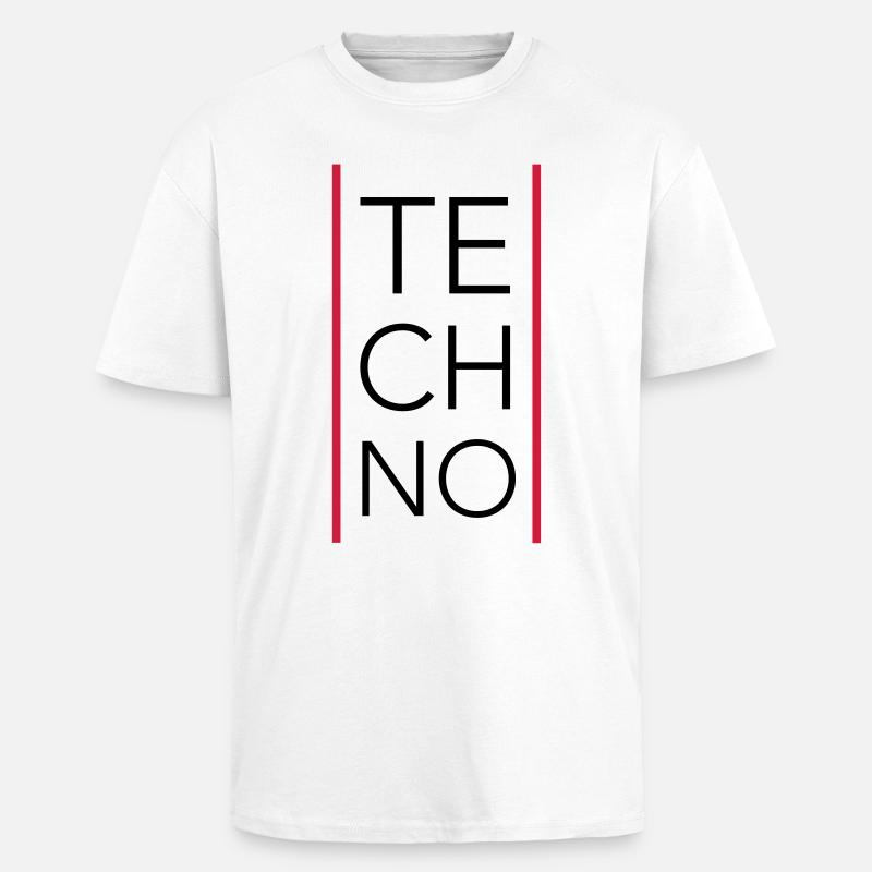 Techno - T-shirt unisexe oversize épais - blanc