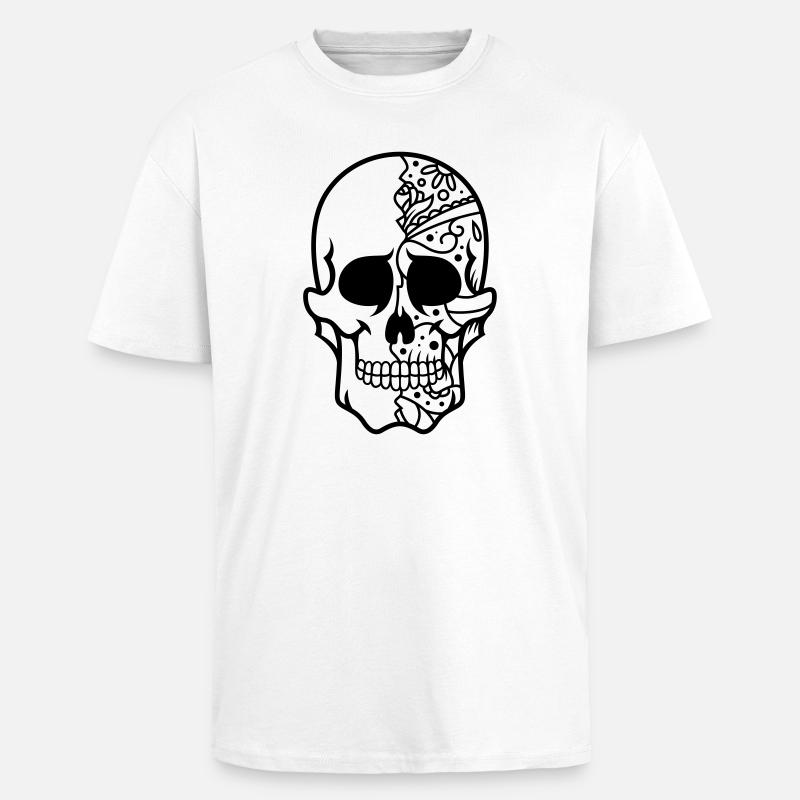 Schädel - Oversized Heavyweight Unisex T-Shirt - Weiß