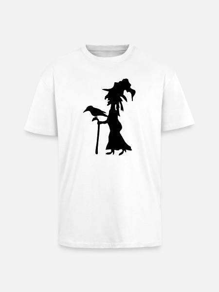Silhouette Abstraite Sorcières - T-shirt unisexe oversize épais - blanc