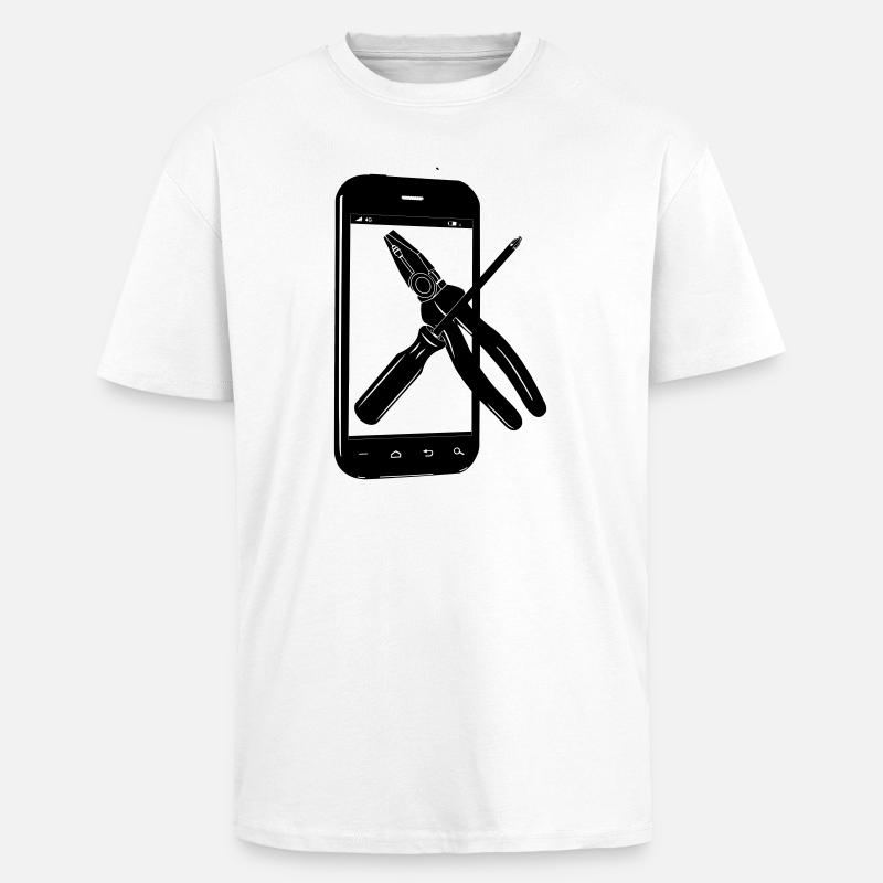 Smartphone with tools - Unisex Oversized Heavyweight T-shirt - white