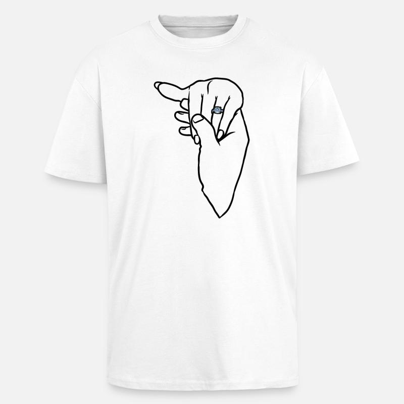 Verlobungs-Ehering-Hand - Oversized Heavyweight Unisex T-Shirt - Weiß