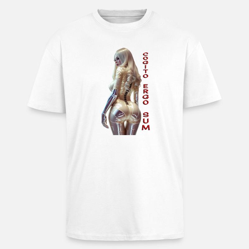 Cogito 01 (mit Text) - Oversized Heavyweight Unisex T-Shirt - Weiß