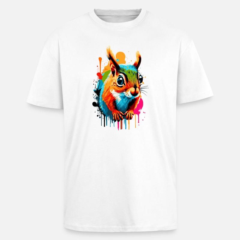 Eichhörnchen Sciurus - Squirrel Farbenfroh - Oversized Heavyweight Unisex T-Shirt - Weiß