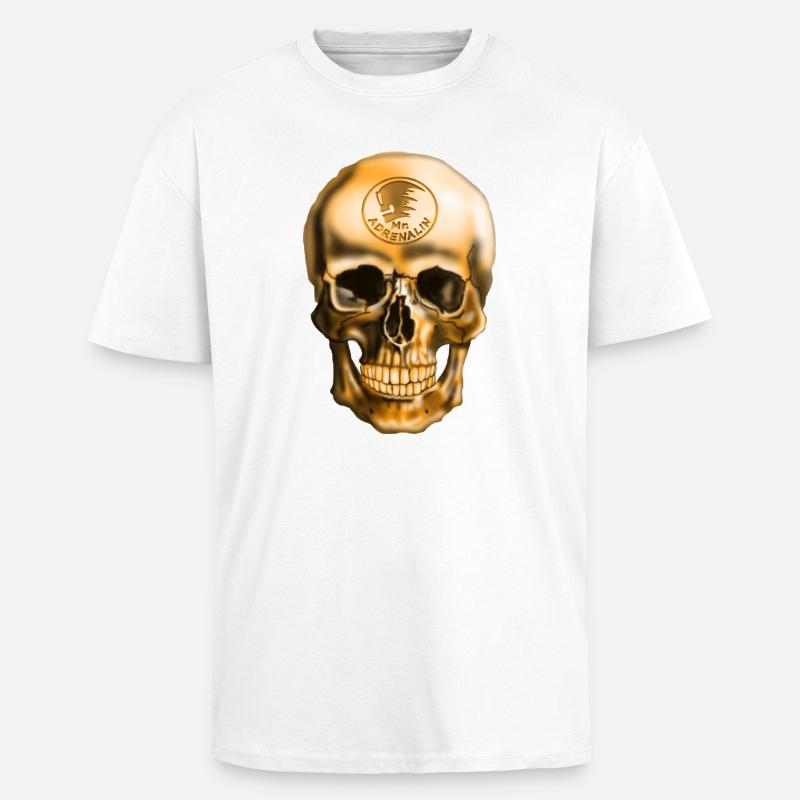 Schädel mit Adrenalin Emblem - Oversized Heavyweight Unisex T-Shirt - Weiß
