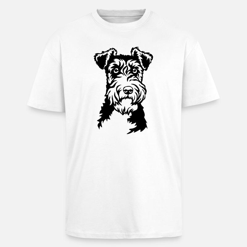 Foxterrier Kopf - Oversized Heavyweight Unisex T-Shirt - Weiß