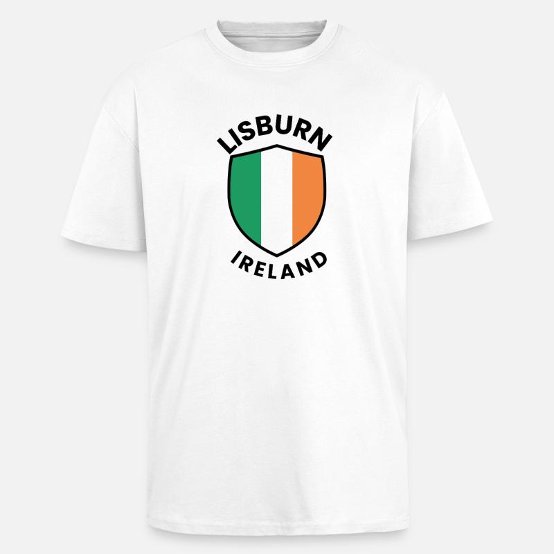 Drapeau d’Irlande de Lisburn - T-shirt unisexe oversize épais - blanc