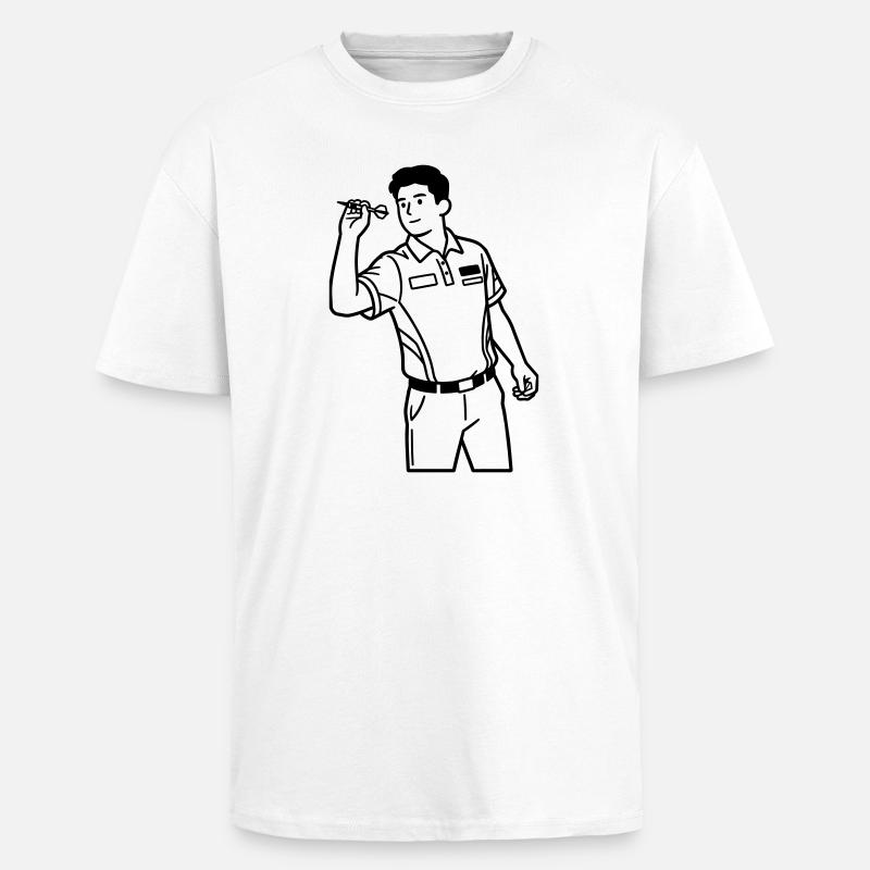 Fléchettes - T-shirt unisexe oversize épais - blanc