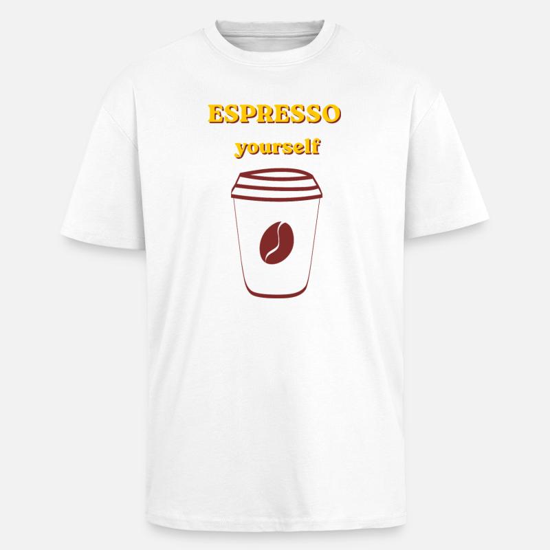 Exemple de café pour l’espresso vous-même - T-shirt unisexe oversize épais - blanc