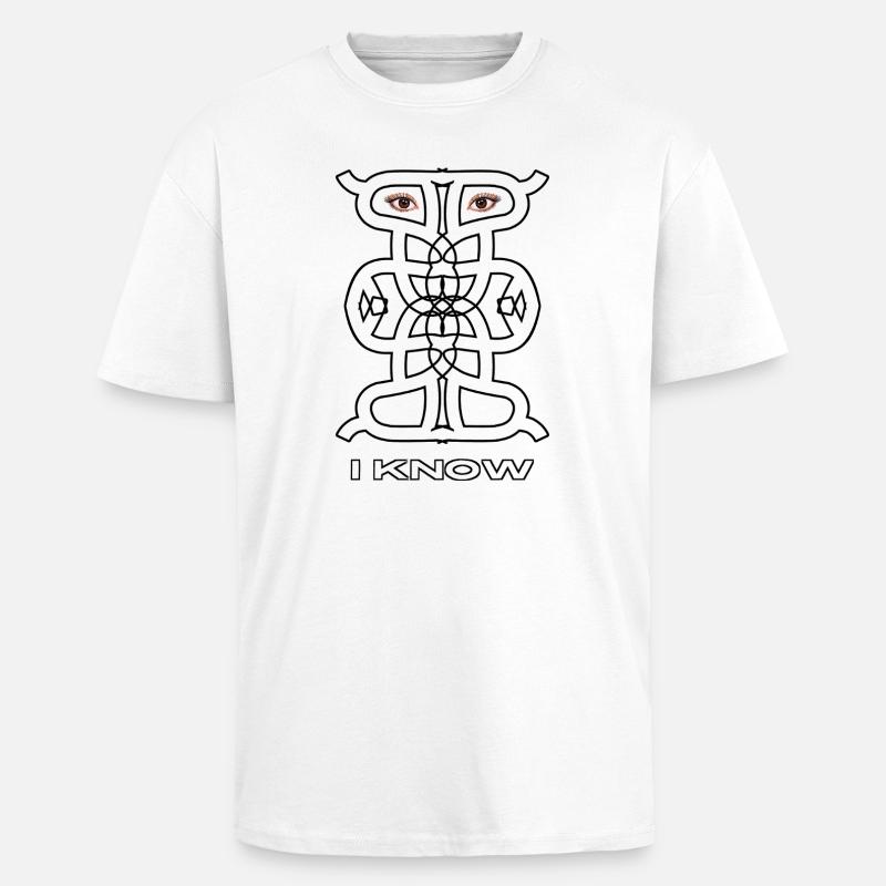 I Know - Abstract Symbolic Observer - Unisex Oversized Heavyweight T-shirt - white