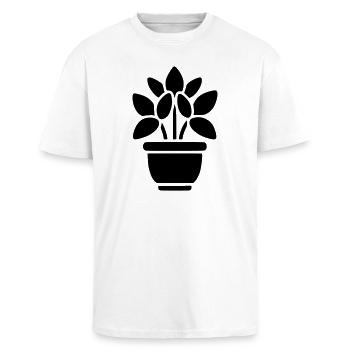 Flowerpot Houseplant Plant Mom Gardener - Unisex Oversized Heavyweight T-shirt - white - Front - Alina (178cm) & Michal (187cm)