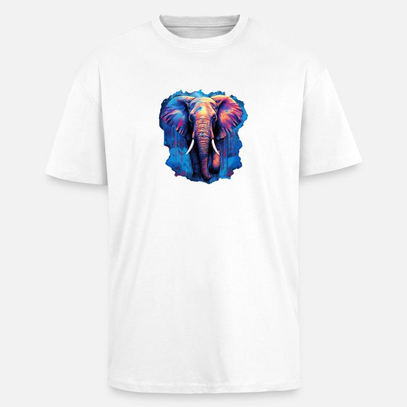 Elephant - Unisex Oversized Heavyweight T-shirt - white
