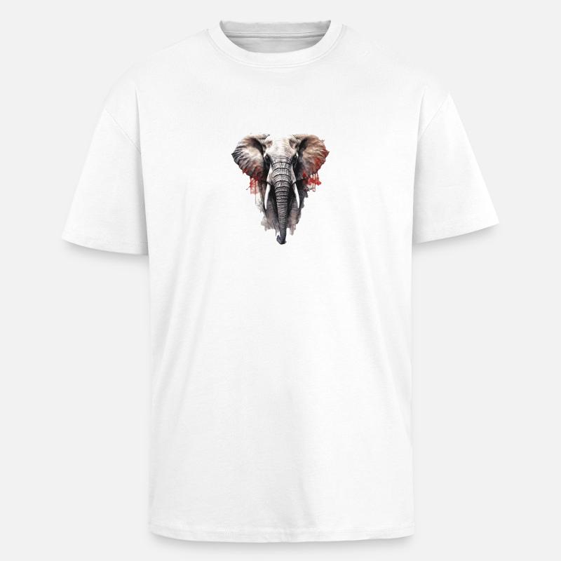 Elephant - Unisex Oversized Heavyweight T-shirt - white