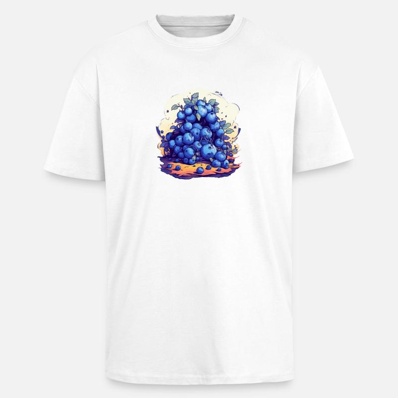 Blaubeere - Oversized Heavyweight Unisex T-Shirt - Weiß