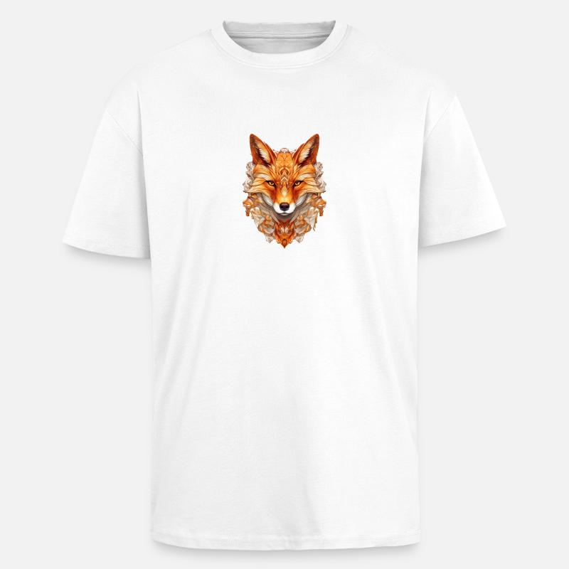 Fox - Unisex Oversized Heavyweight T-shirt - white