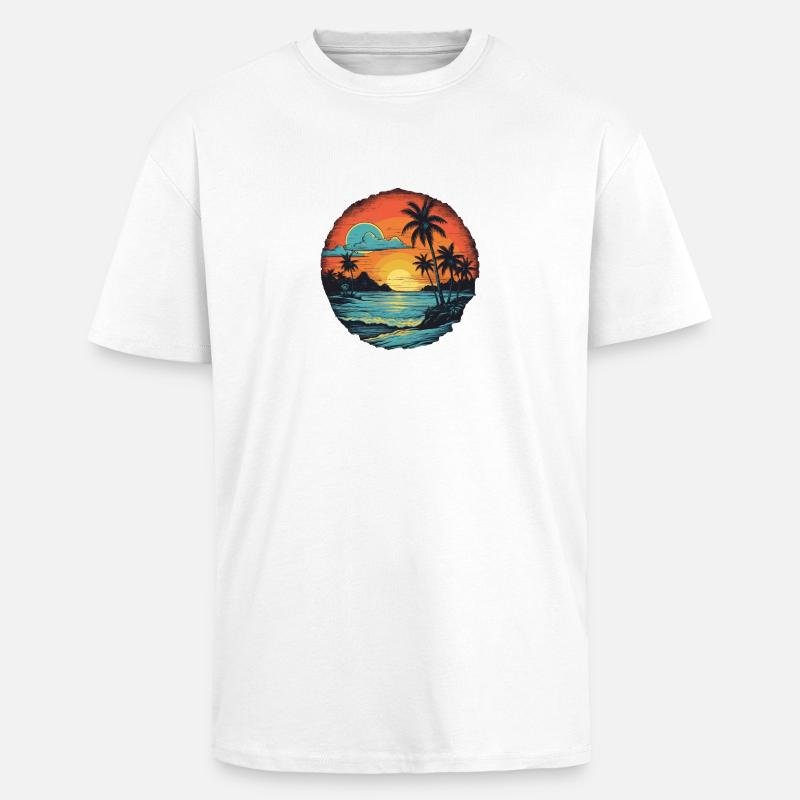 Strand - Oversized Heavyweight Unisex T-Shirt - Weiß