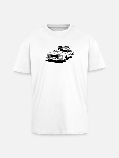 Police Car Retro - Unisex Oversized Heavyweight T-shirt - white