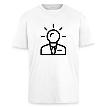 business idea - Unisex Oversized Heavyweight T-shirt - white - Front - Alina (178cm) & Michal (187cm)