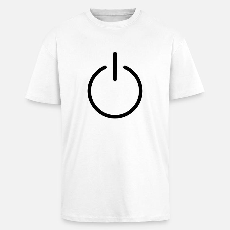 power button - Oversized Heavyweight Unisex T-Shirt - Weiß