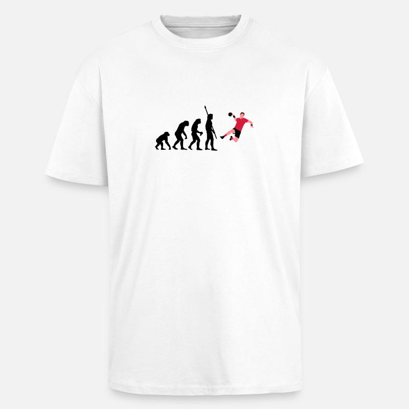evolution_handballer_a_3c - T-shirt unisexe oversize épais - blanc