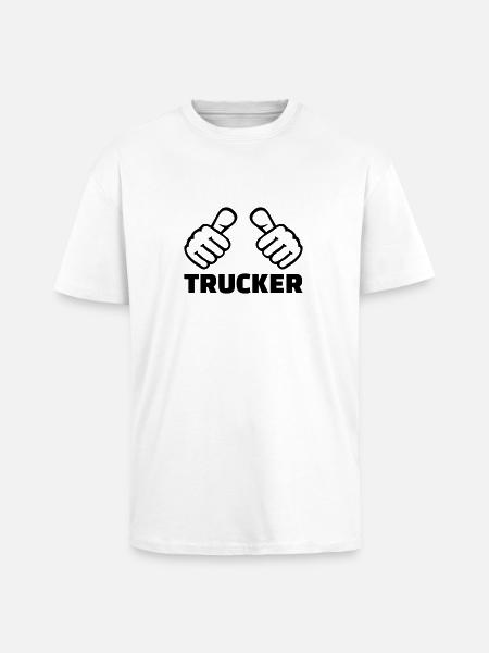 Trucker - Oversized Heavyweight Unisex T-Shirt - Weiß