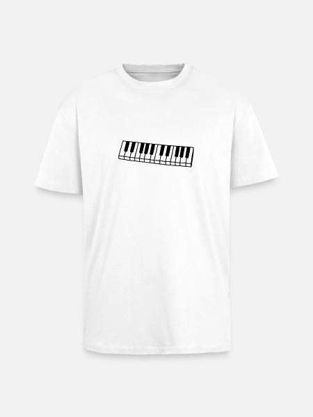Piano - Keyboard big - Unisex Oversized Heavyweight T-shirt - white