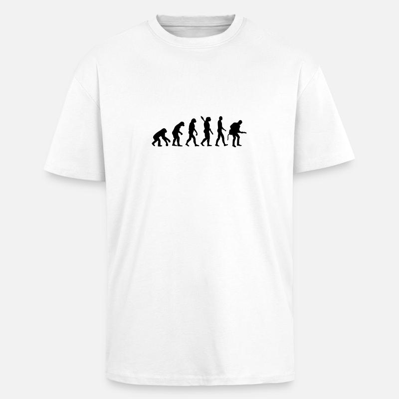 Évolution Musicien - T-shirt unisexe oversize épais - blanc