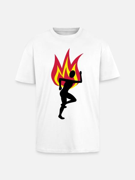 Jogger fire flame - Unisex Oversized Heavyweight T-shirt - white