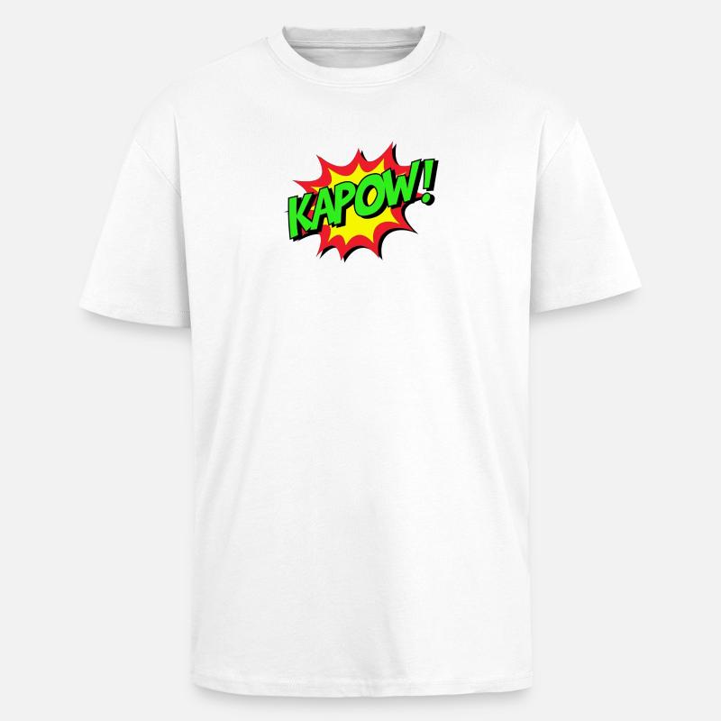 KAPOW Comic Explosion - Oversized Heavyweight Unisex T-Shirt - Weiß