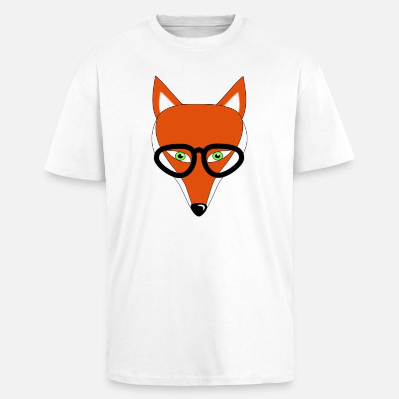 fuchs mit brille geschenk - Oversized Heavyweight Unisex T-Shirt - Weiß