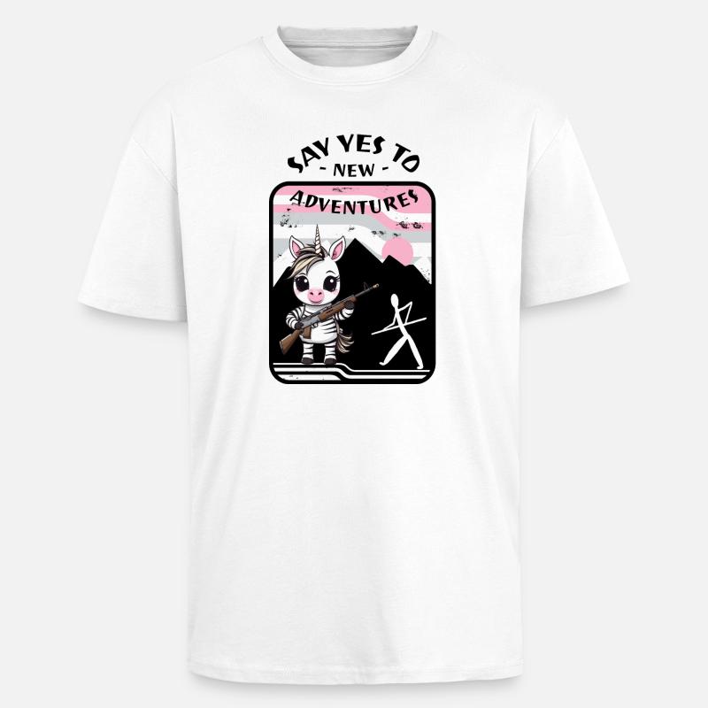 Zebra Einhorn - Oversized Heavyweight Unisex T-Shirt - Weiß