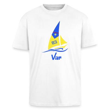 Voilier Var 83 - T-shirt unisexe oversize épais - blanc - Devant - Alina (178cm) & Michal (187cm)
