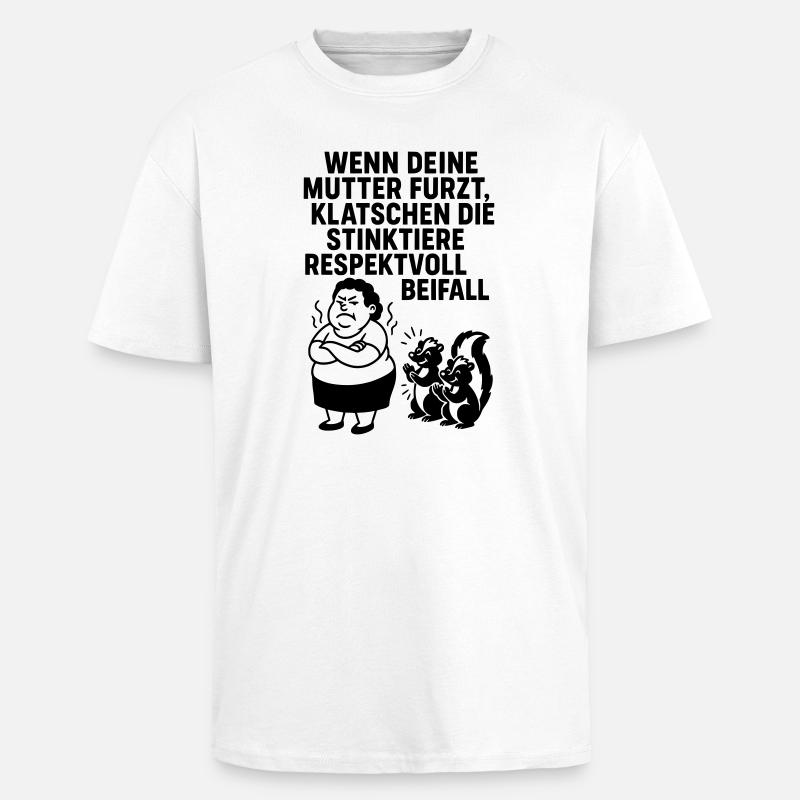 deine mutter witz furz stinktier - Oversized Heavyweight Unisex T-Shirt - Weiß