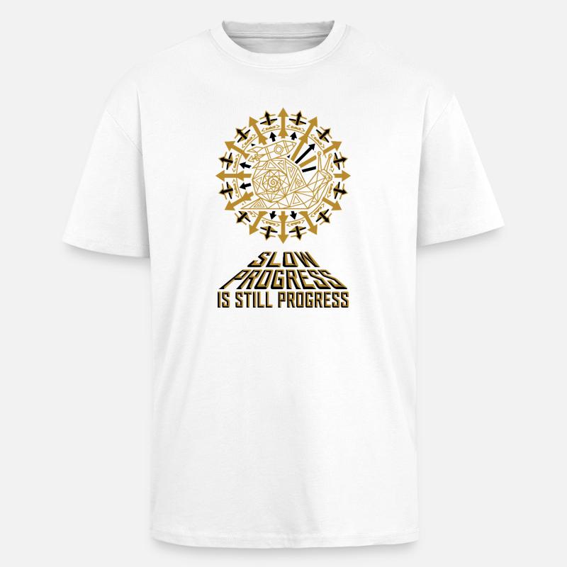 Escargot Fusée à Progrès Lent - T-shirt unisexe oversize épais - blanc