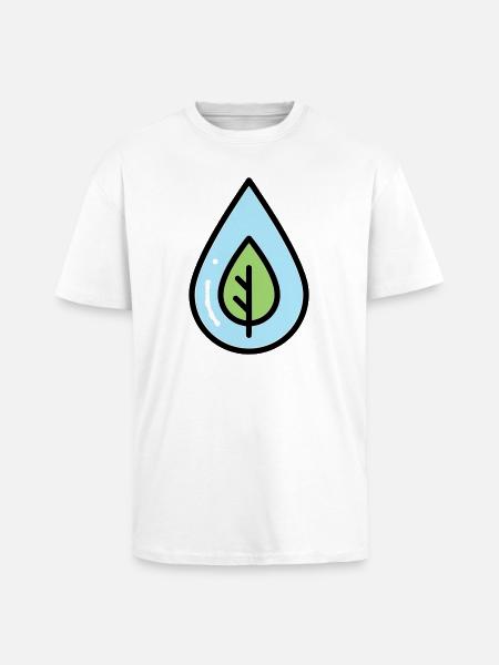 Wassertropfen Blatt Öko - Oversized Heavyweight Unisex T-Shirt - Weiß
