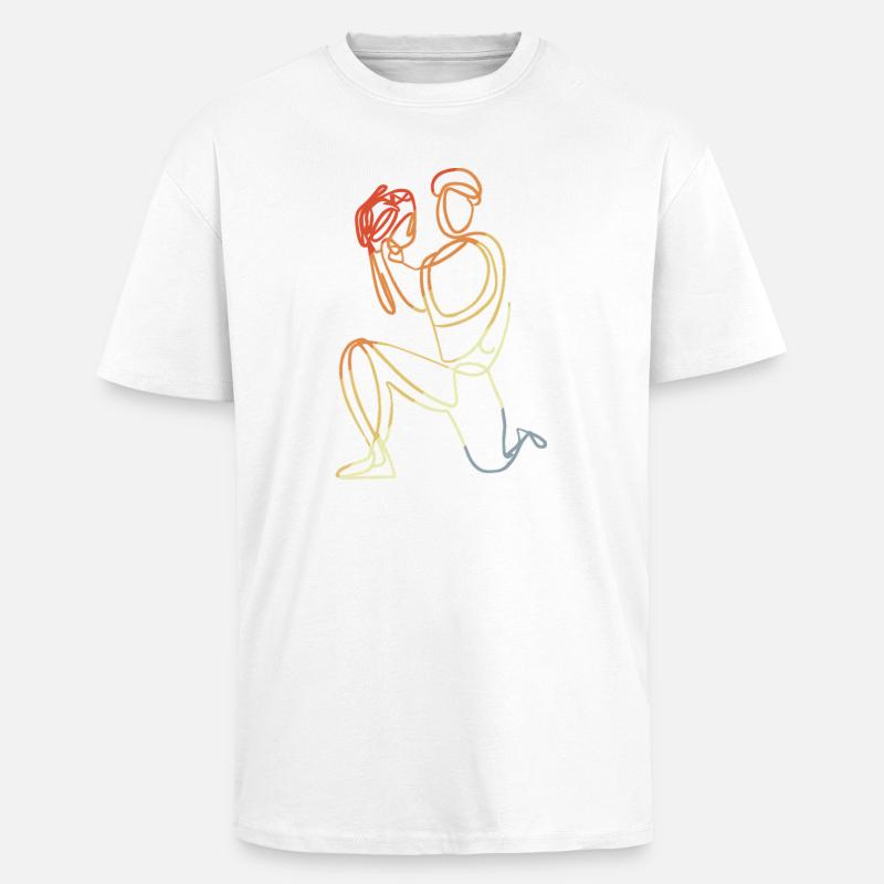 Baseball Keeper Drawing - Unisex Oversized Heavyweight T-shirt - white