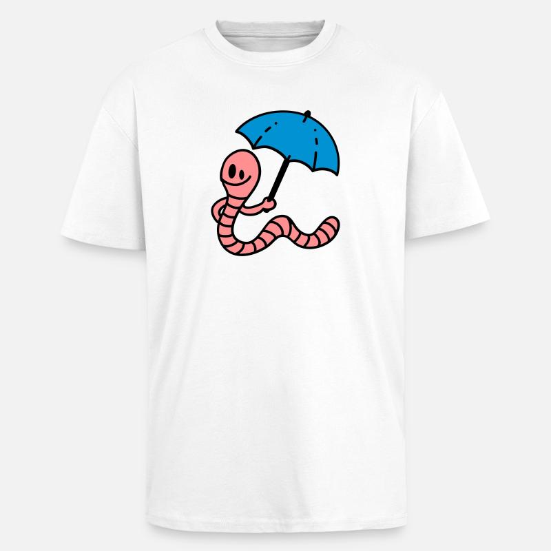 Regenwurm - Oversized Heavyweight Unisex T-Shirt - Weiß