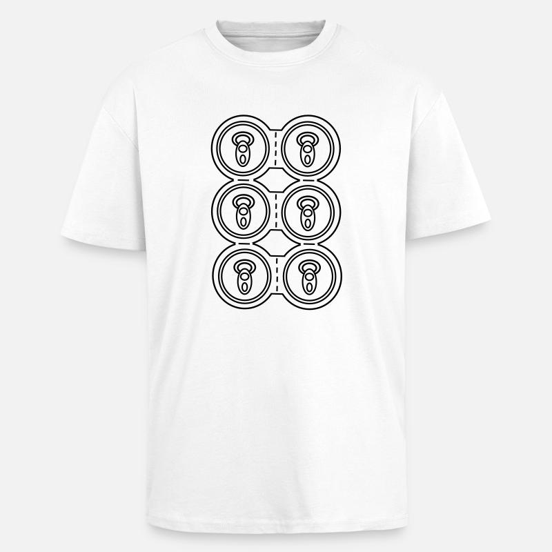 Sixpack Dosen / Bier - Oversized Heavyweight Unisex T-Shirt - Weiß