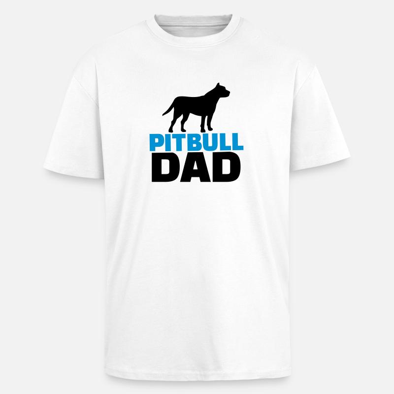 Pitbull Dad - Unisex Oversized Heavyweight T-shirt - white