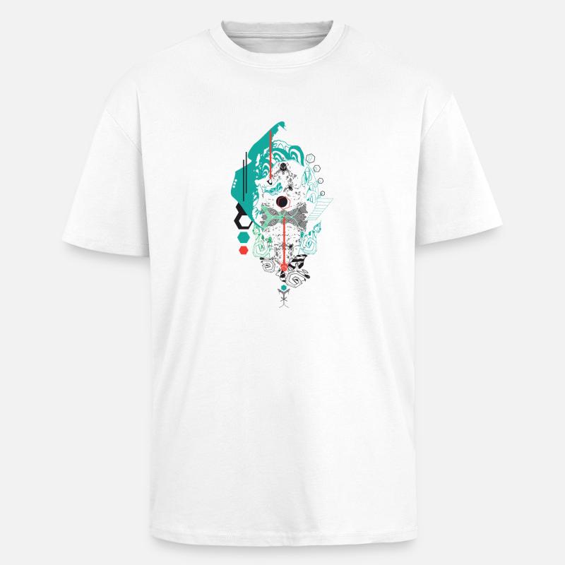 AbstractFlash - Oversized Heavyweight Unisex T-Shirt - Weiß