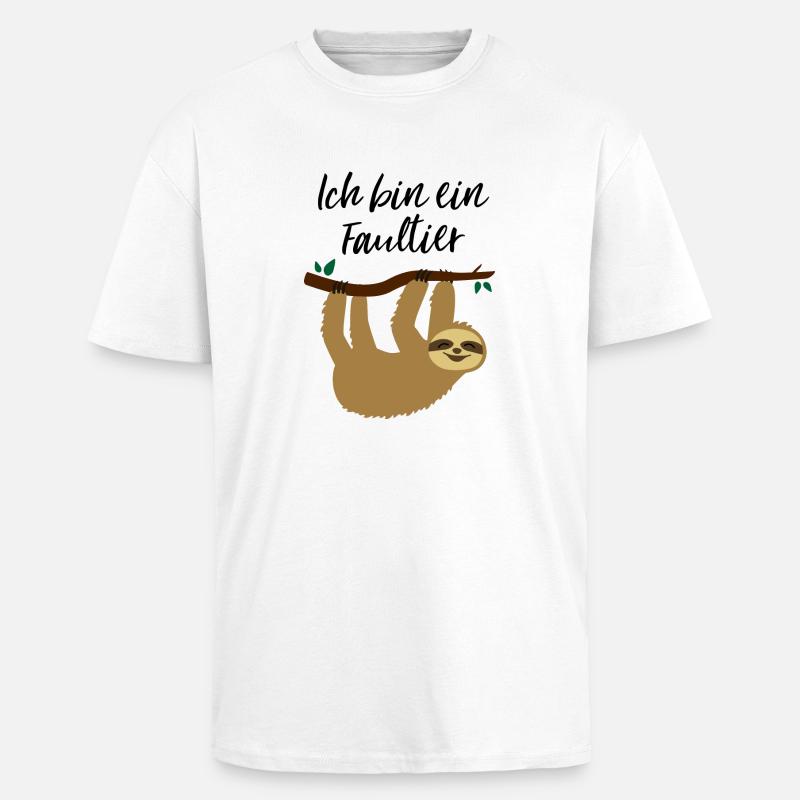 Ich bin ein Faultier - Oversized Heavyweight Unisex T-Shirt - Weiß