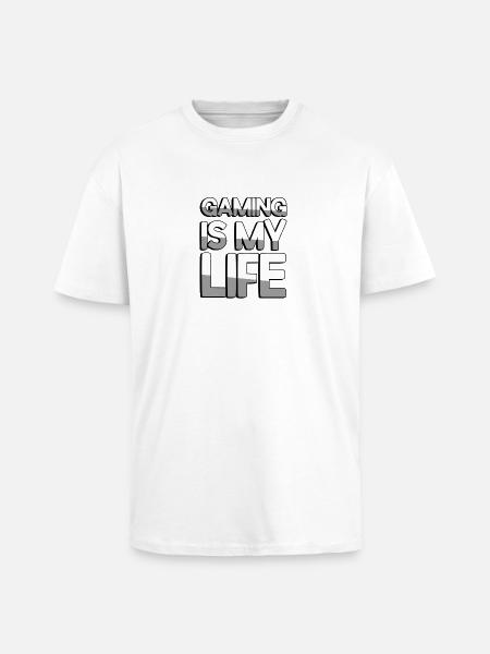 GAMING IS MY LIFE - Gaming - Unisex Oversized Heavyweight T-shirt - white