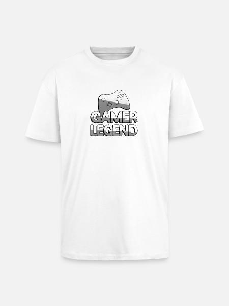 GAMER LEGEND + Controller - Gaming - Unisex Oversized Heavyweight T-shirt - white