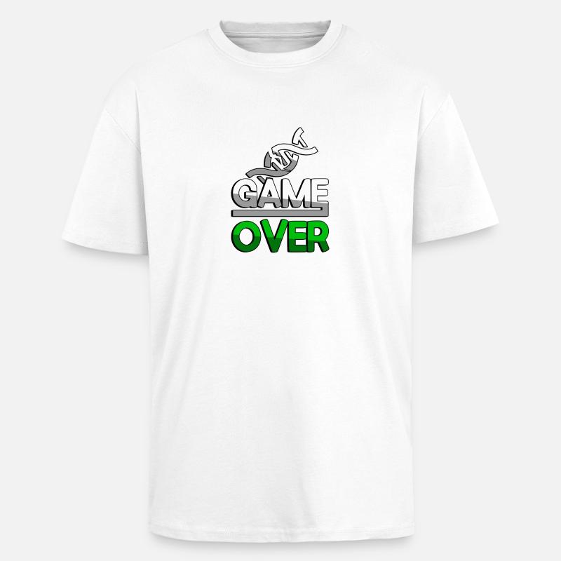 GAME OVER (Vert) + ADN - Jeux - T-shirt unisexe oversize épais - blanc