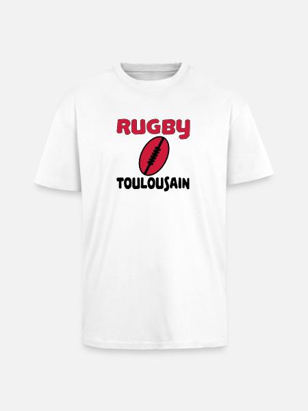 Rugby toulousain - Oversized Heavyweight Unisex T-Shirt - Weiß