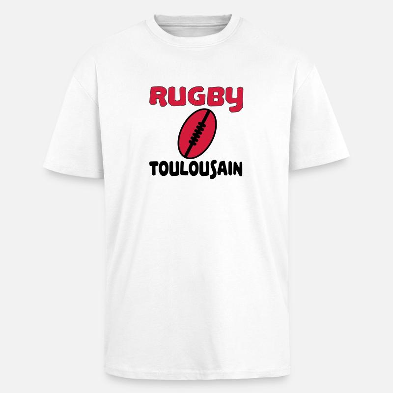 Rugby toulousain - Oversized Heavyweight Unisex T-Shirt - Weiß