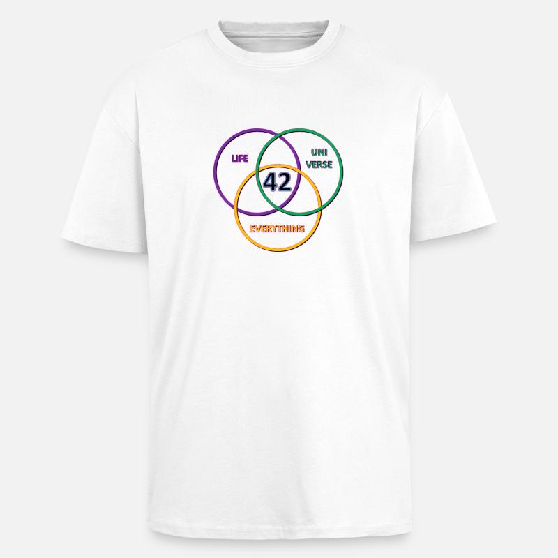 42 (freigestellt) - Oversized Heavyweight Unisex T-Shirt - Weiß