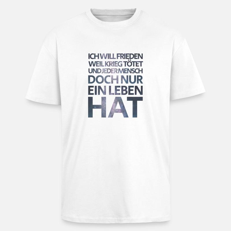 Ich will Frieden - Oversized Heavyweight Unisex T-Shirt - Weiß