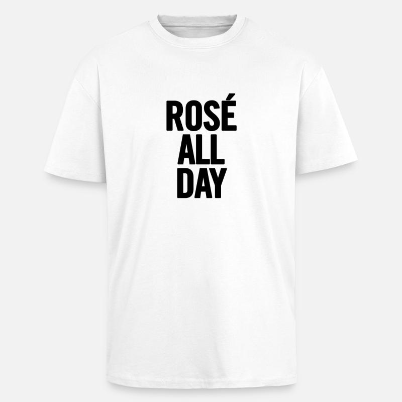 All Day Black Rose - Oversized Heavyweight Unisex T-Shirt - Weiß