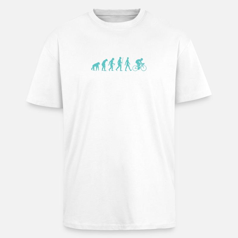 Evolution - Mountainbike - Funny - Gift - Fun - Unisex Oversized Heavyweight T-shirt - white