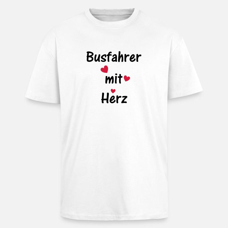 Busfahrer mit Herz - Oversized Heavyweight Unisex T-Shirt - Weiß